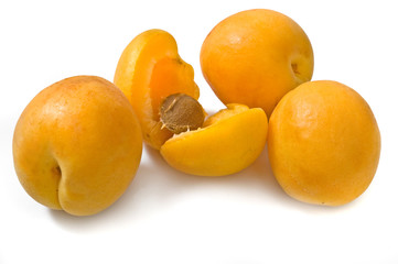 isolated ripe apricots