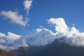 Himalaya and Cloud and Blue Sky