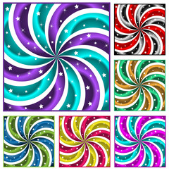 Sunbursts abstract background set