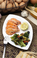 vegetables mixture with prawns