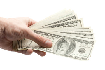 hand with money