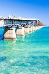 old road bridge connecting Florida Keys, Florida, USA