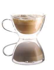 Cappuccino coffee isolated on white