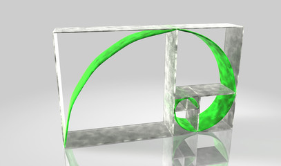 frosted green Fibonacci chain