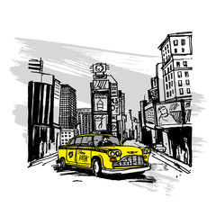 Yellow Cab In New York