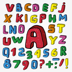 Hand Drawn Childish Alphabet
