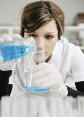 Fototapeta premium young woman in lab