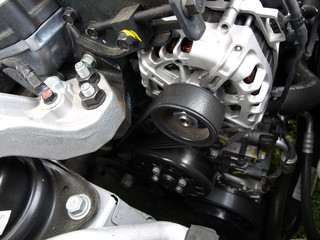 Car alternator close up