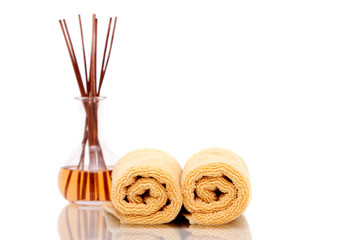 Aromatherapy oil with towels