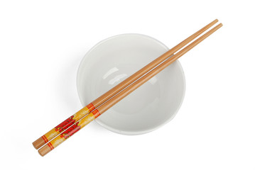 chopsticks with bowl