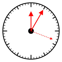 Too late, it's five after twelve, clock, vector
