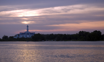 Naklejka premium masjid with sunset