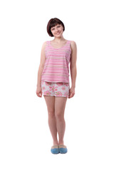 Young woman in pajamas