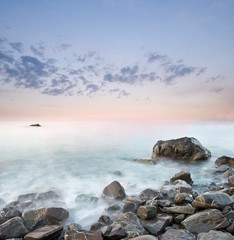 Fototapeta na wymiar sea coast by an early morning