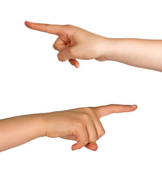 Hands Pointing To Left And Right