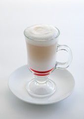 Latte with cherry syrup