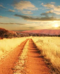 Fotobehang Warm oranje Afrikaanse landschappen