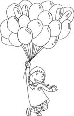 A Girl With Ballons