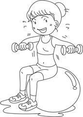 A Girl Doing Exercise