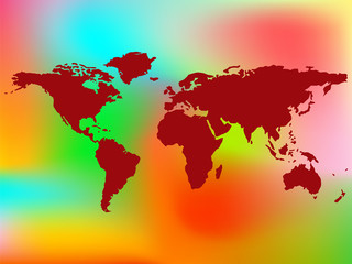 Fototapeta na wymiar world map and abstract background