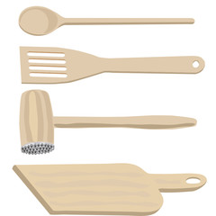 Wooden kitchen utensils