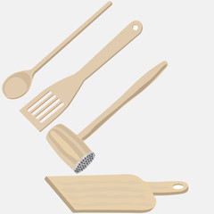 Wooden kitchen utensils