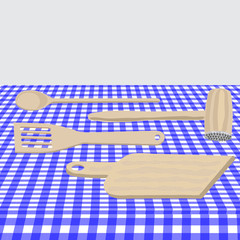 Wooden kitchen utensils