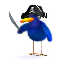 3d Pirate Blue bird