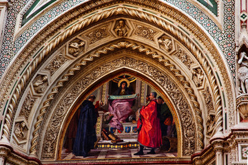 Mary Mosaic Facade Duomo Cathedral Basilica Florence Italy