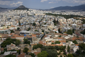 Fototapeta na wymiar Panorama Aten widziana z Akropolu. Grecja, Europa
