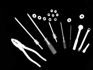 x-ray picture:set of tools