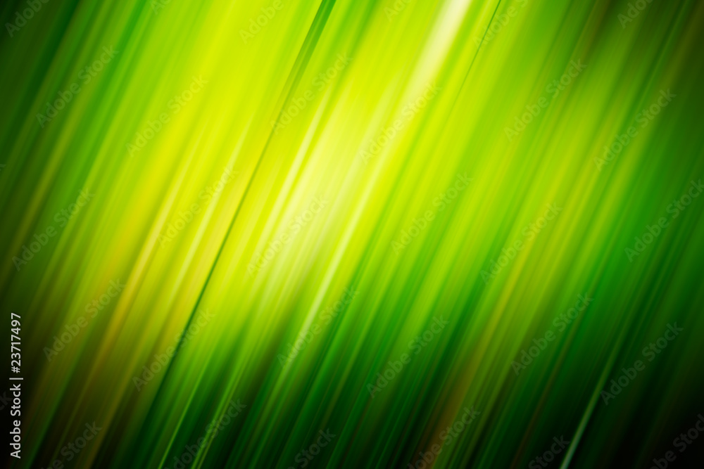 Poster green blurry diagonal rays. background for design works.