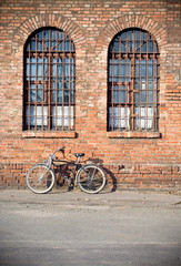 Fototapeta na wymiar City bike under a wall