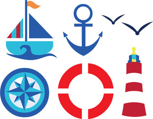 Set of nautical vector symbols