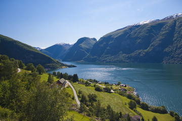 Aurlandsfjord in Norway, Aurland