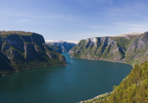 Aurlandsfjord in Norway, Aurland