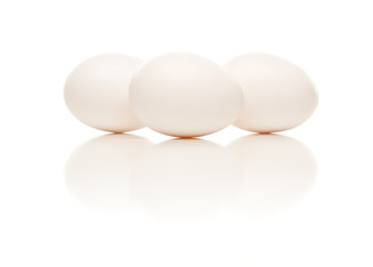 Three Eggs on White Background