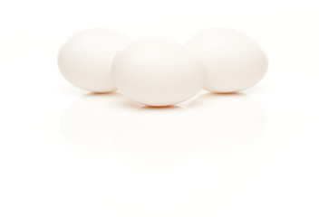 Three Eggs on White Background