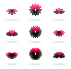 flowers, vector icon set