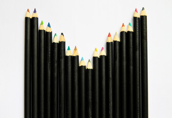 row wave of crayon