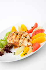 Grilled chicken breast and citrus salad