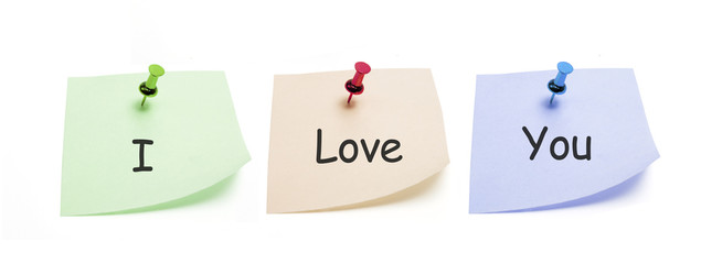 Love Message on Post It Note Papers