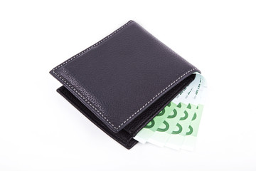 Folded wallet with money