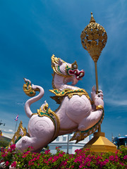 Statues of mythological Leo