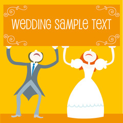 Vector Illustration: wedding set - couple standing
