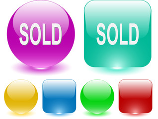 Sold. Vector interface element.