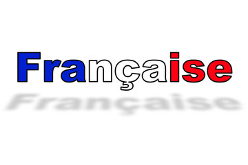 Word FRANCAISE floating with shadow on white