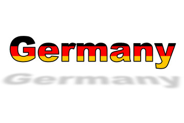 Word GERMANY floating with shadow on white