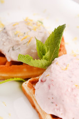 Waffle, whip and mint