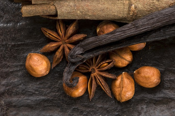 aromatic spices with brown sugar and nuts